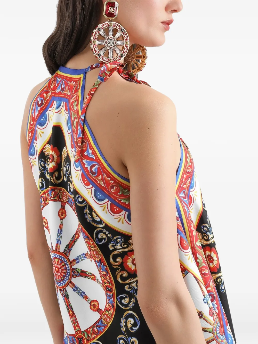 Dolce & Gabbana Twill top met Carretto-print Zwart