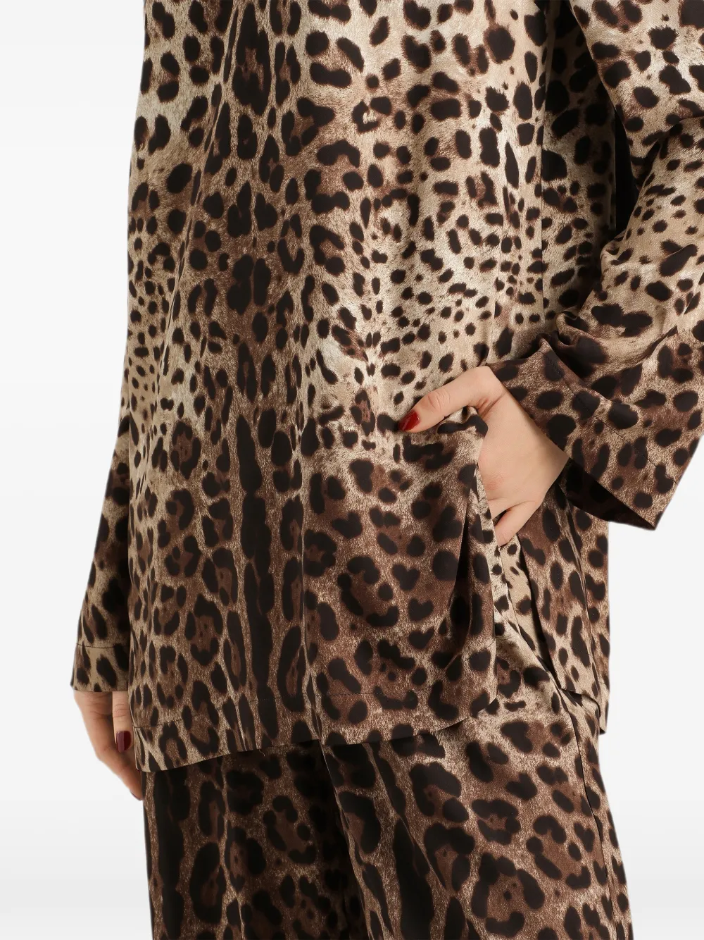 Dolce & Gabbana Charmeuse top met luipaard-print Beige