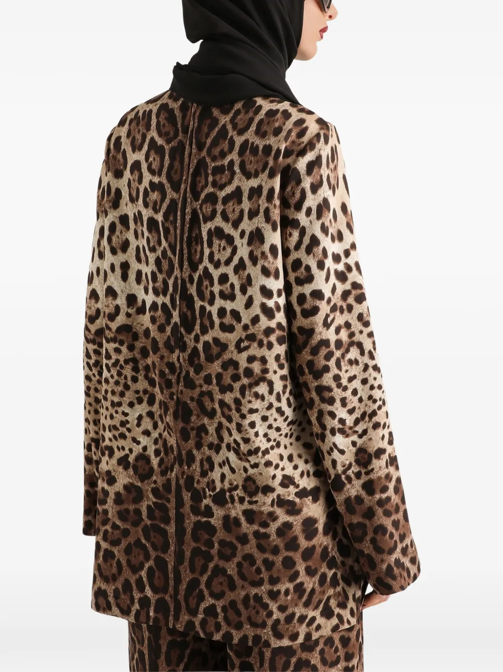 Dolce & Gabbana top charmeuse leo-print - Tons neutres