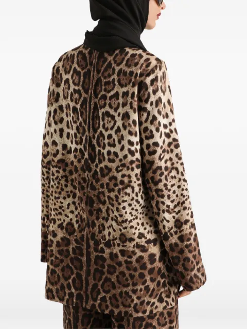Dolce & Gabbana leo-print charmeuse top