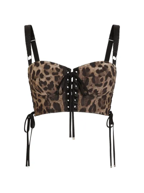 Dolce & Gabbana leo-print stretch fabric top