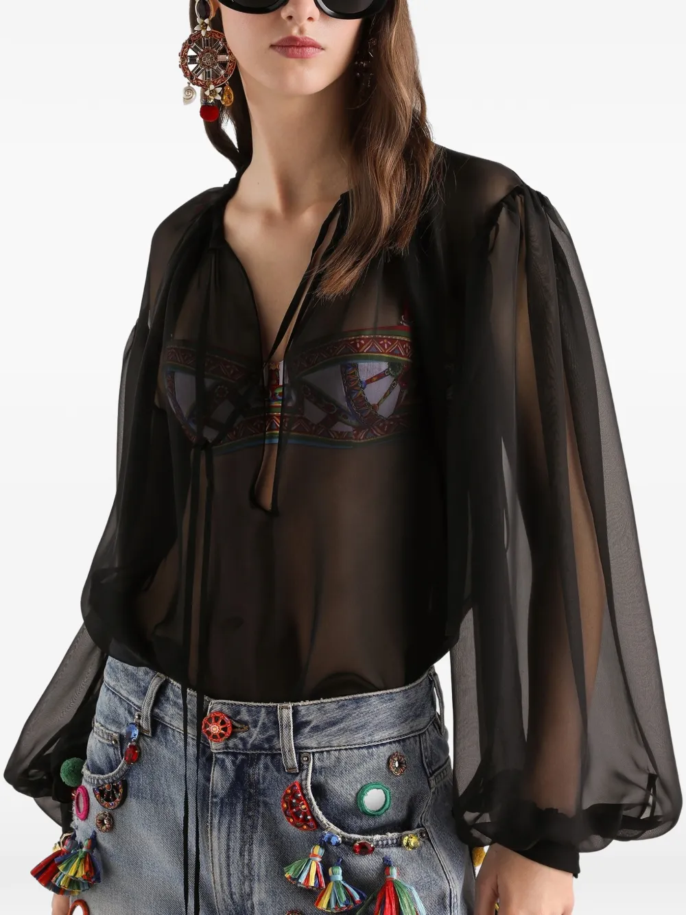 Dolce & Gabbana Zijden top Zwart