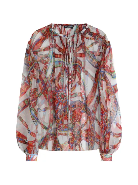 Dolce & Gabbana Carretto-print chiffon top