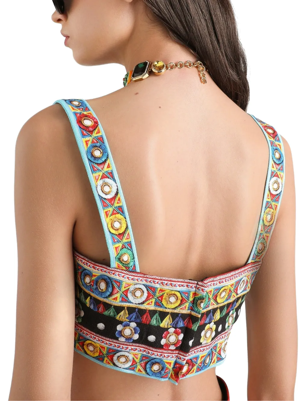 Dolce & Gabbana Katoenen top met Carretto-print Zwart