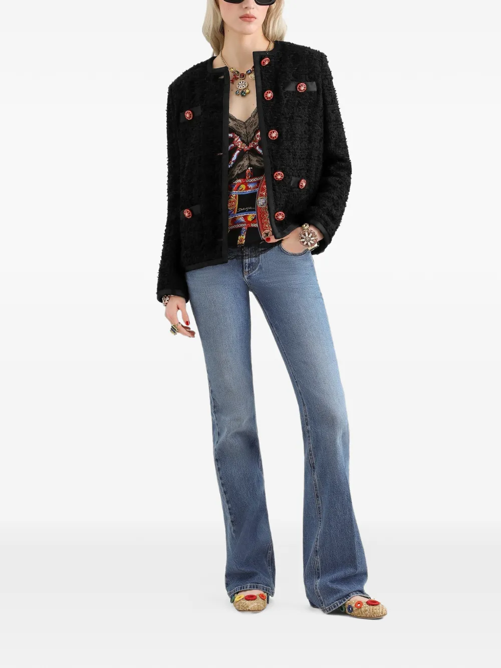Dolce & Gabbana Zijden spencer met print Zwart