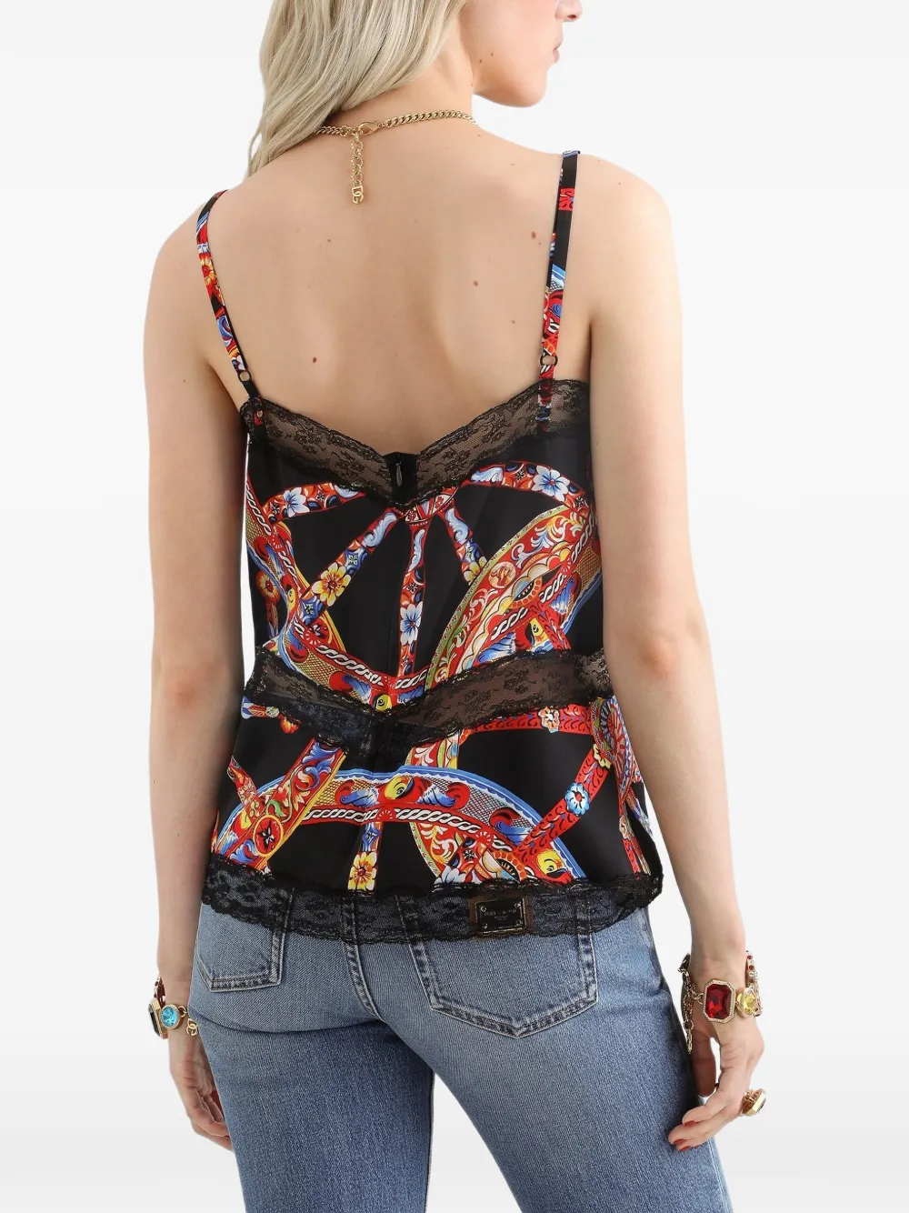 Dolce & Gabbana Zijden spencer met print Zwart