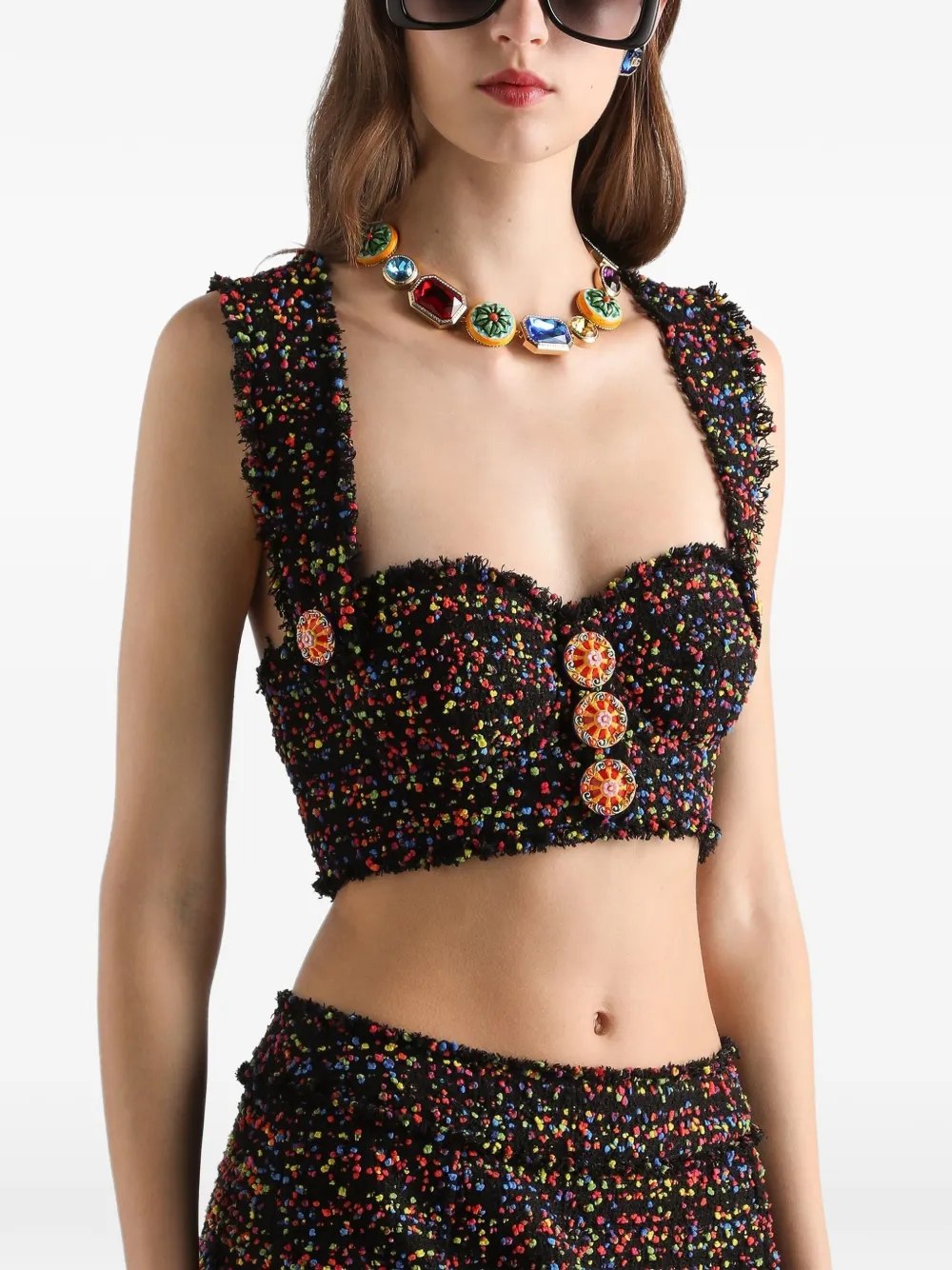 Dolce & Gabbana Tweed top Zwart