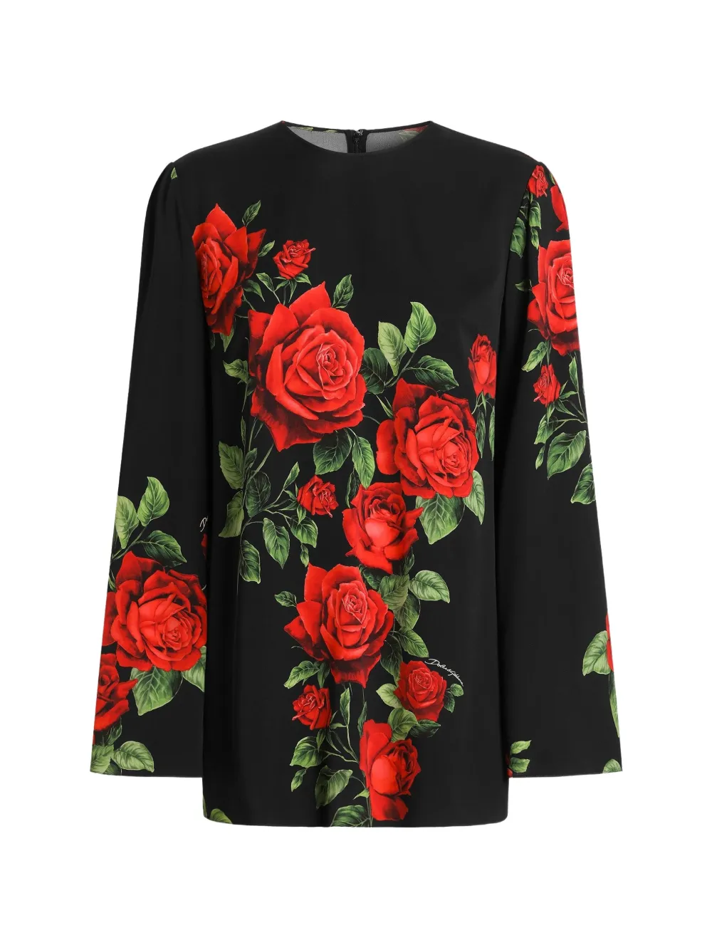 Dolce & Gabbana Bluse mit Rosen-Print - Schwarz