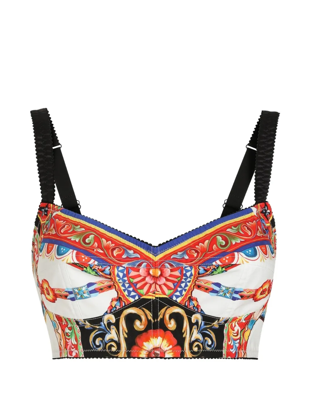 Dolce & Gabbana Popeline-Oberteil mit Carretto-Print - Schwarz