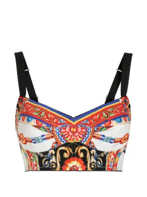 Dolce & Gabbana Carretto-print poplin top