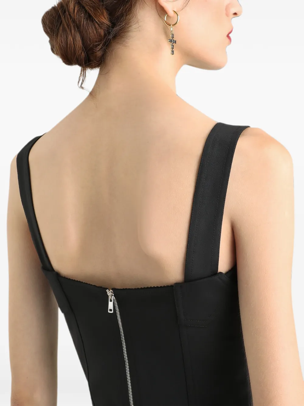 Dolce & Gabbana Bodycon bustier top Zwart