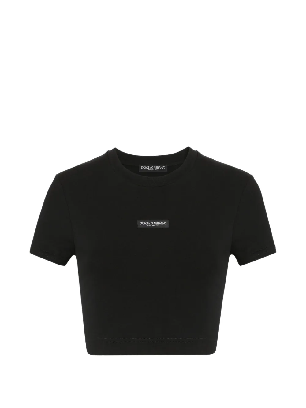 Dolce & Gabbana T-shirt in jersey con logo - Nero