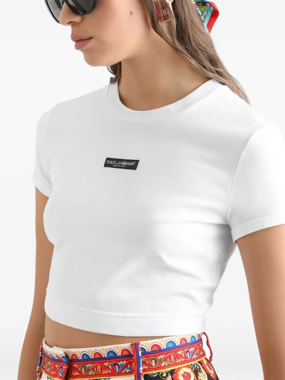 Dolce & Gabbana Jersey T-shirt met logo Wit