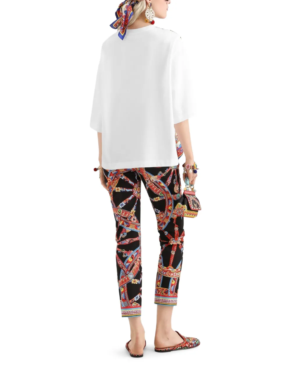 Dolce & Gabbana Jersey T-shirt met Carretto-print Wit