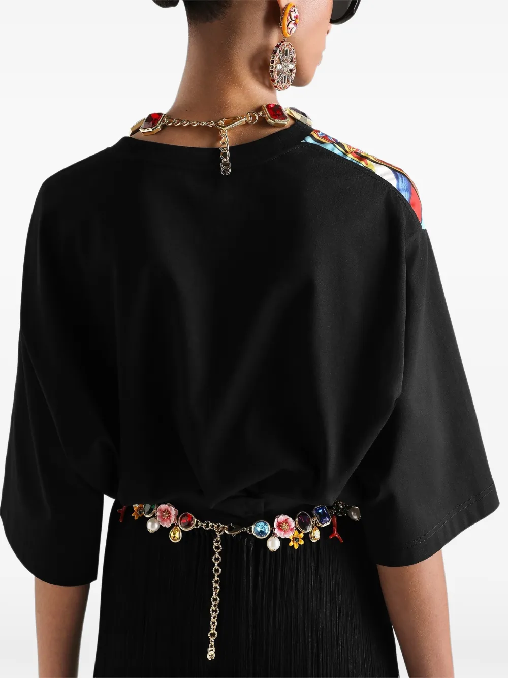 Dolce & Gabbana Jersey T-shirt met Carretto-print Zwart