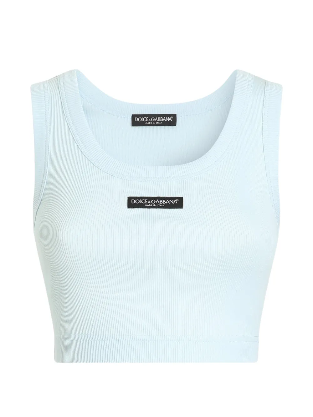 Dolce & Gabbana Cropped Tank-Top mit Logo - Blau