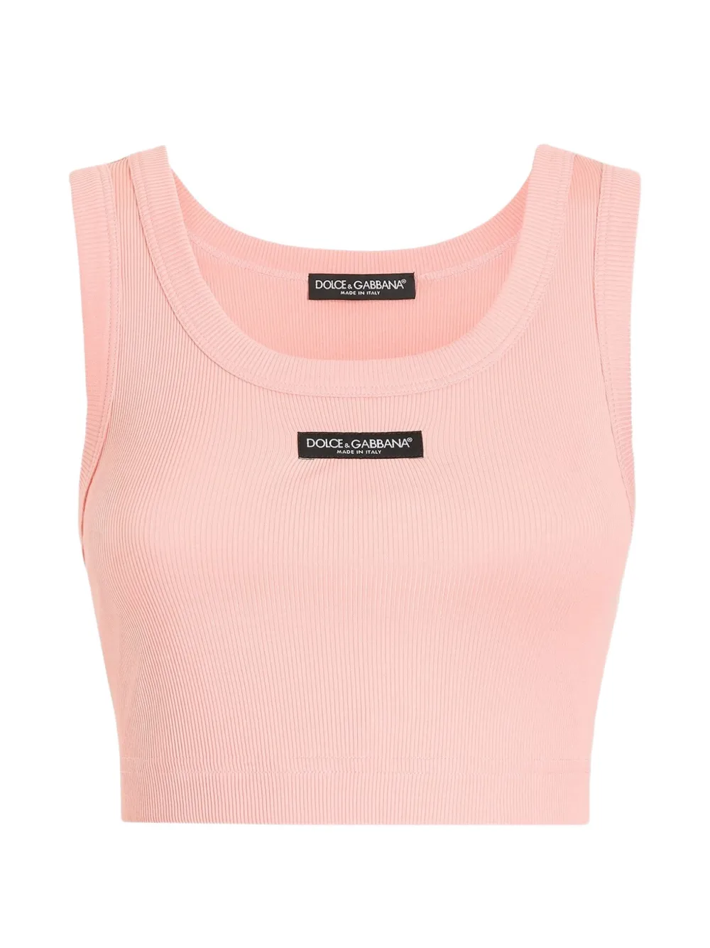 Dolce & Gabbana Cropped Tank-Top mit Logo - Rosa
