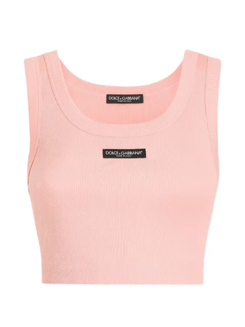 Dolce & Gabbana cotton cropped tank top with logo
