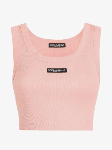 Dolce & Gabbana cotton cropped tank top with logo