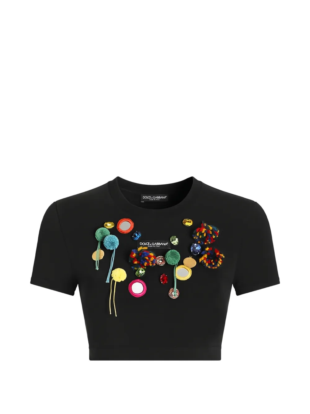 Dolce & Gabbana Jersey T-shirt met applicaties Zwart