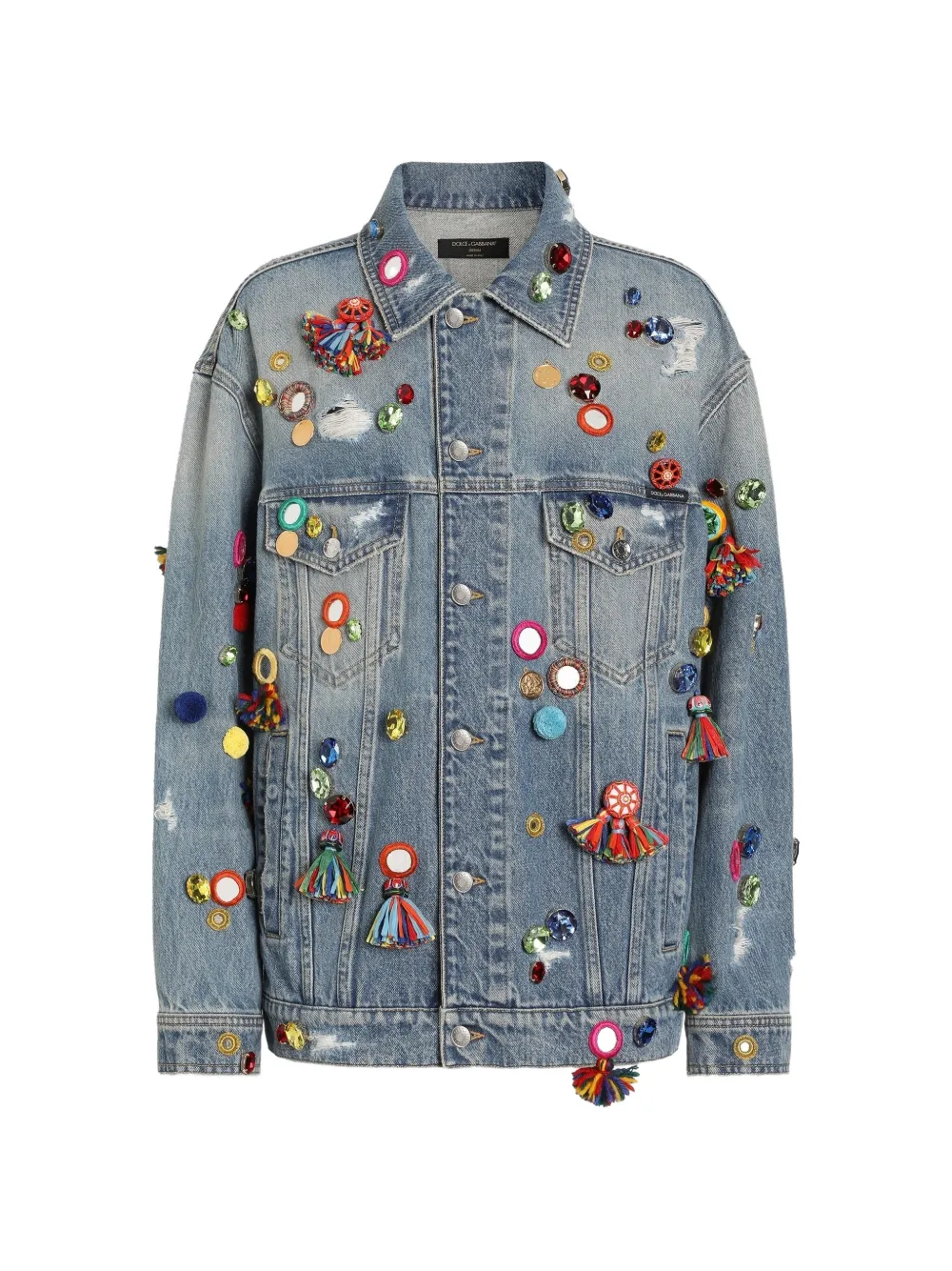 Dolce & Gabbana Jeansjacke mit Applikationen - Blau