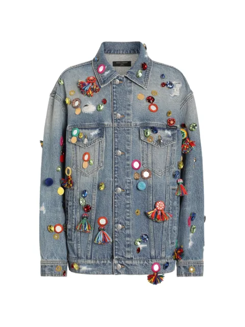 Dolce & Gabbana chamarra de mezclilla con apliques