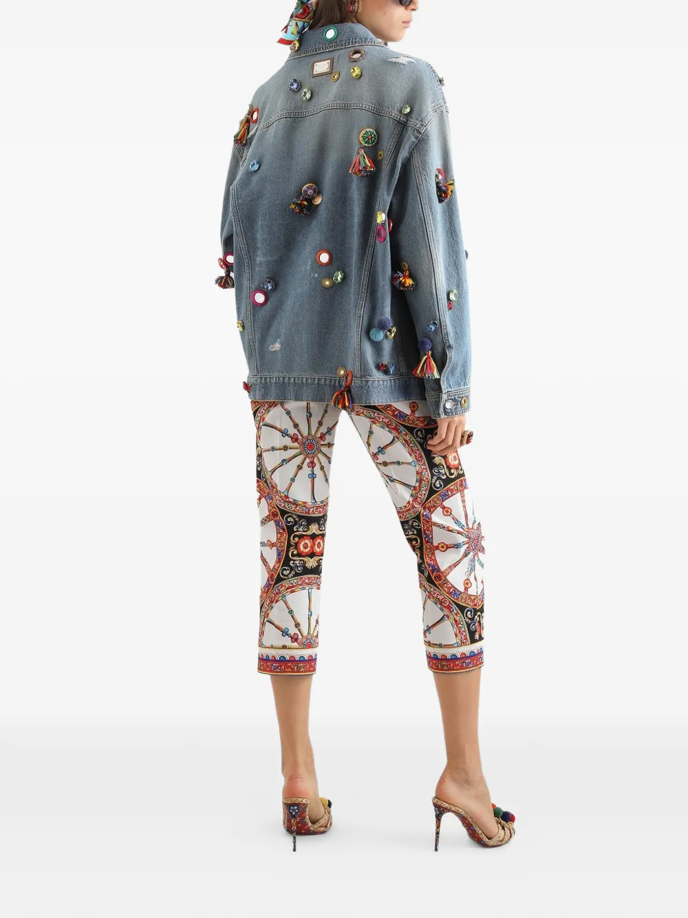 Dolce & Gabbana Denim jack met applicaties Blauw