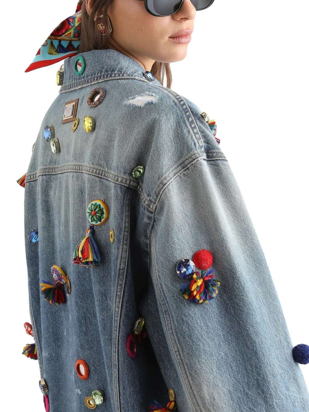 Dolce & Gabbana Denim jack met applicaties Blauw