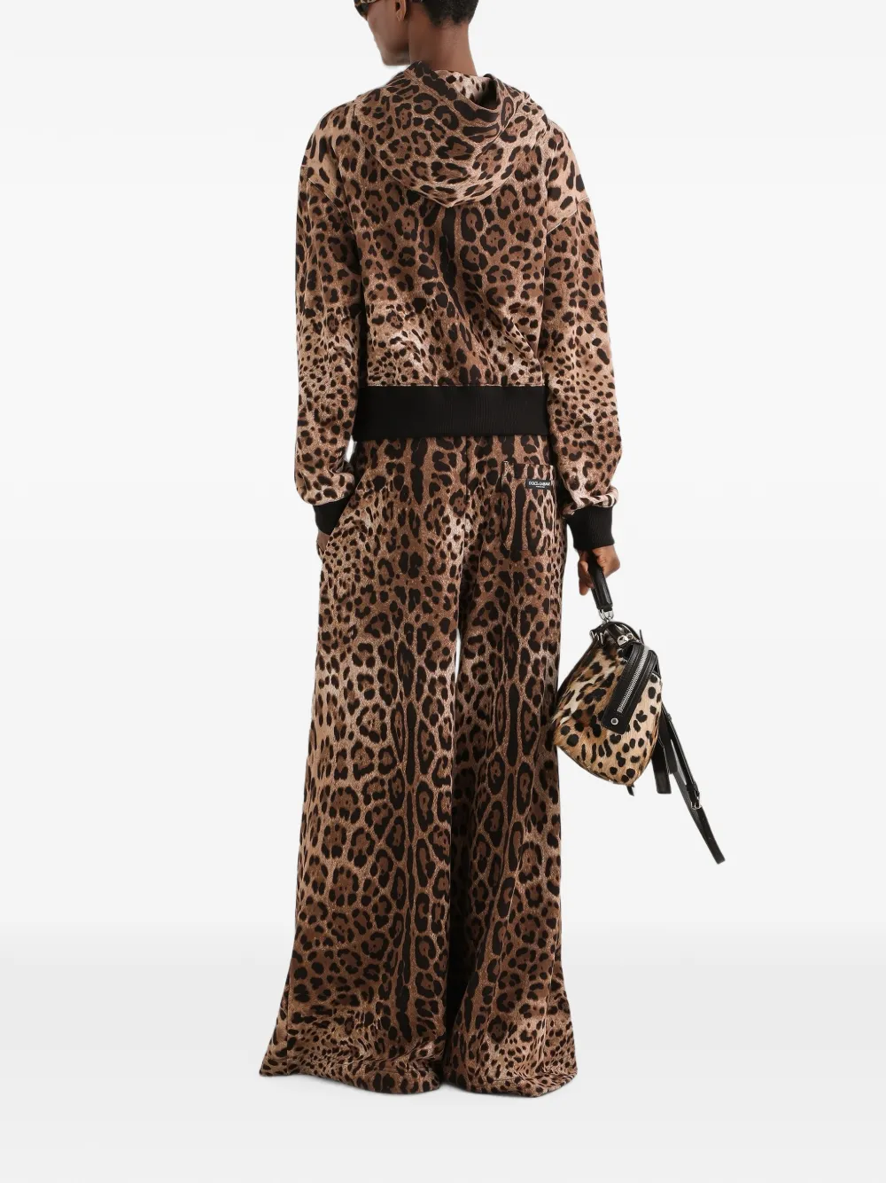 Dolce & Gabbana Sweater met luipaard-print en capuchon Bruin