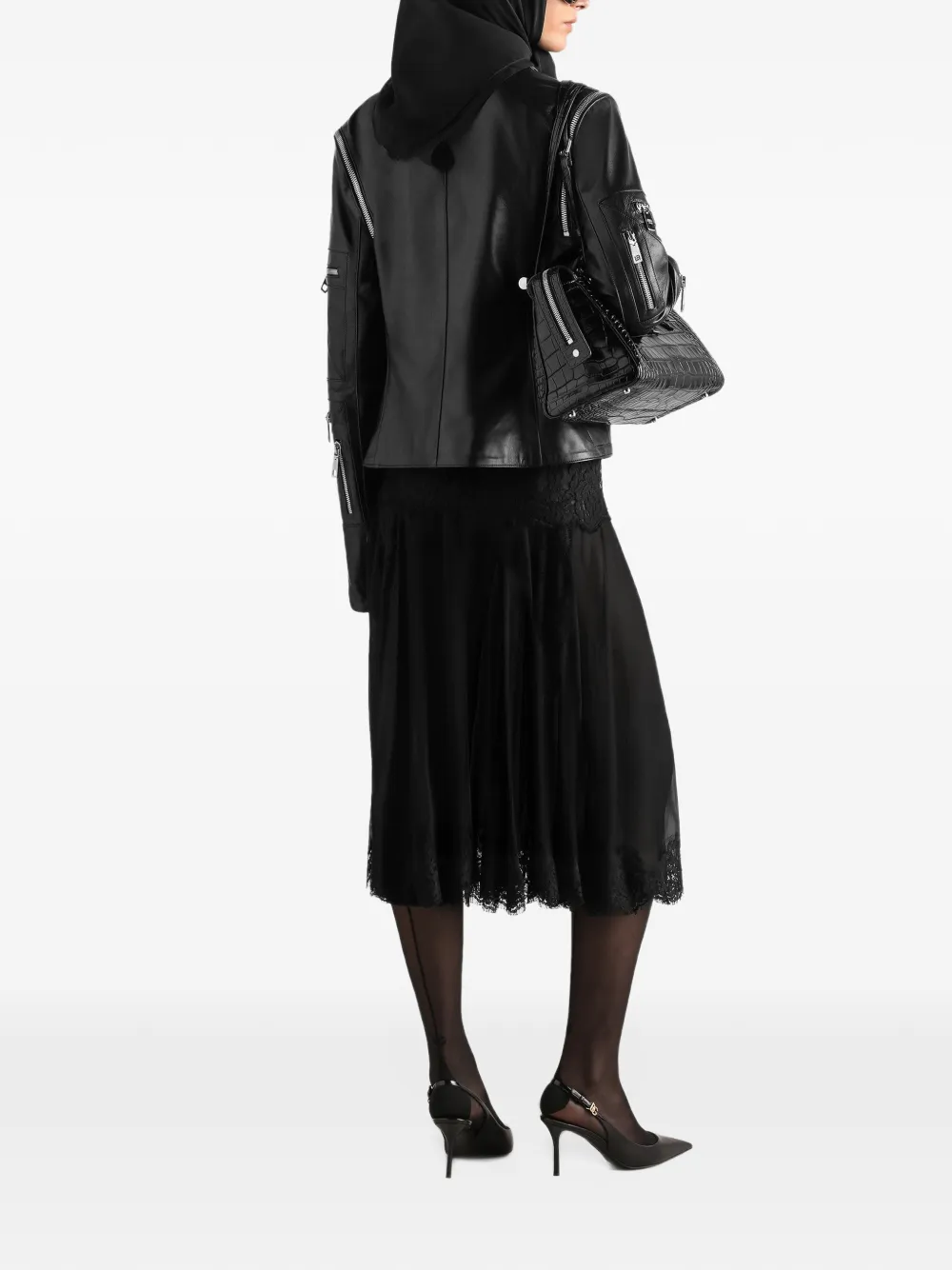 Dolce & Gabbana nappa leather jacket Zwart