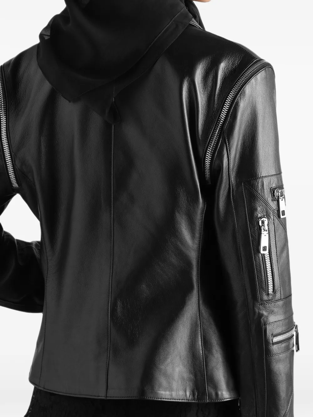 Dolce & Gabbana nappa leather jacket Zwart