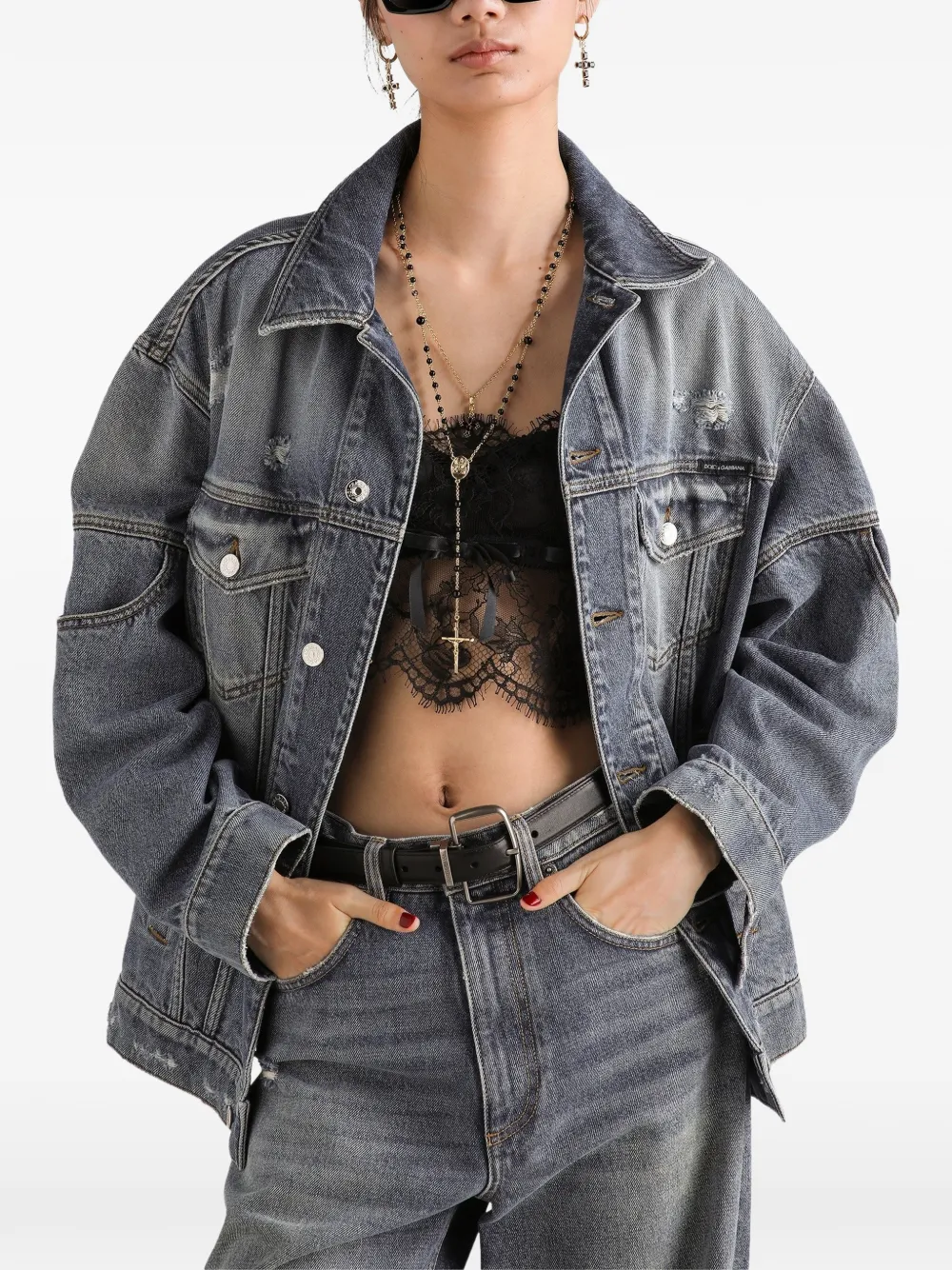 Dolce & Gabbana Oversized jack Blauw