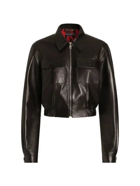 Dolce & Gabbana chamarra bomber de piel