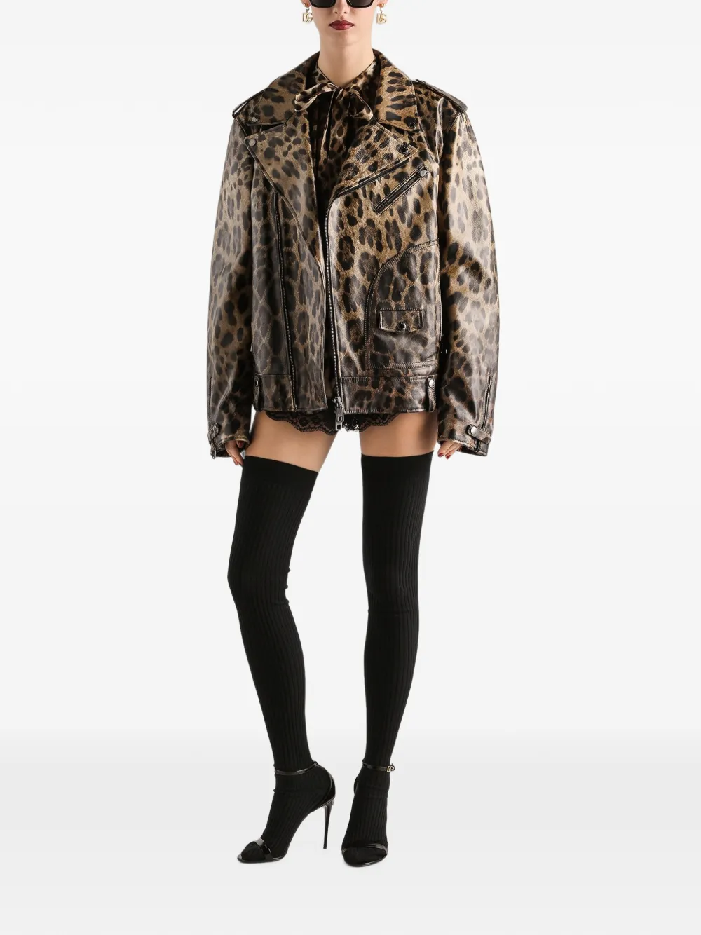 LEO-PRINT LEATHER JACKET