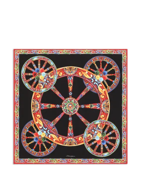 Dolce & Gabbana mascada de seda con estampado Carretto 90x90