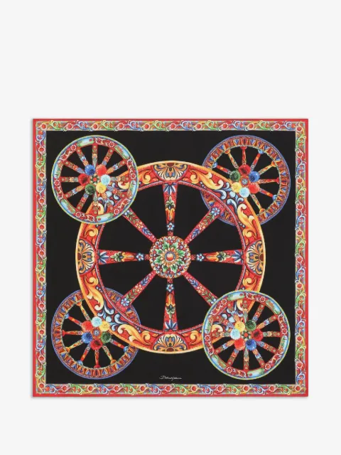Dolce & Gabbana 90x90 Carretto-print silk twill scarf
