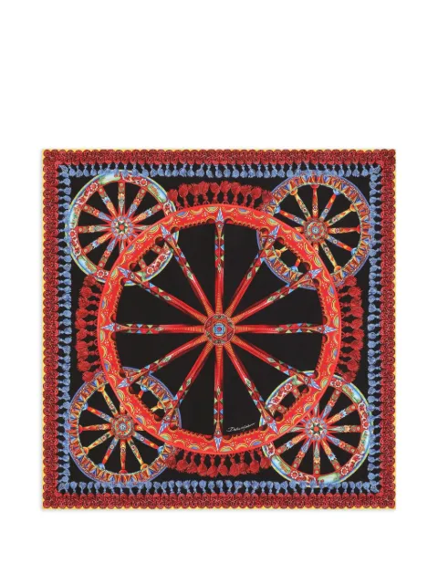 Dolce & Gabbana mascada de seda con estampado Carretto 90x90