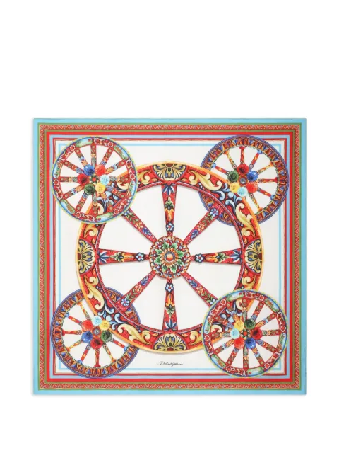 Dolce & Gabbana 70X70 CARRETTO-PRINT SILK TWILL SCARF