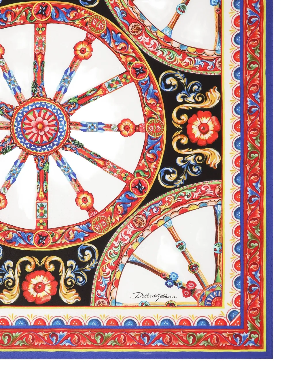 Dolce & Gabbana Zijden twill sjaal met Carretto-print Wit
