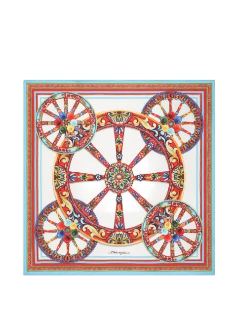 Dolce & Gabbana 50x50 Carretto-print silk twill scarf