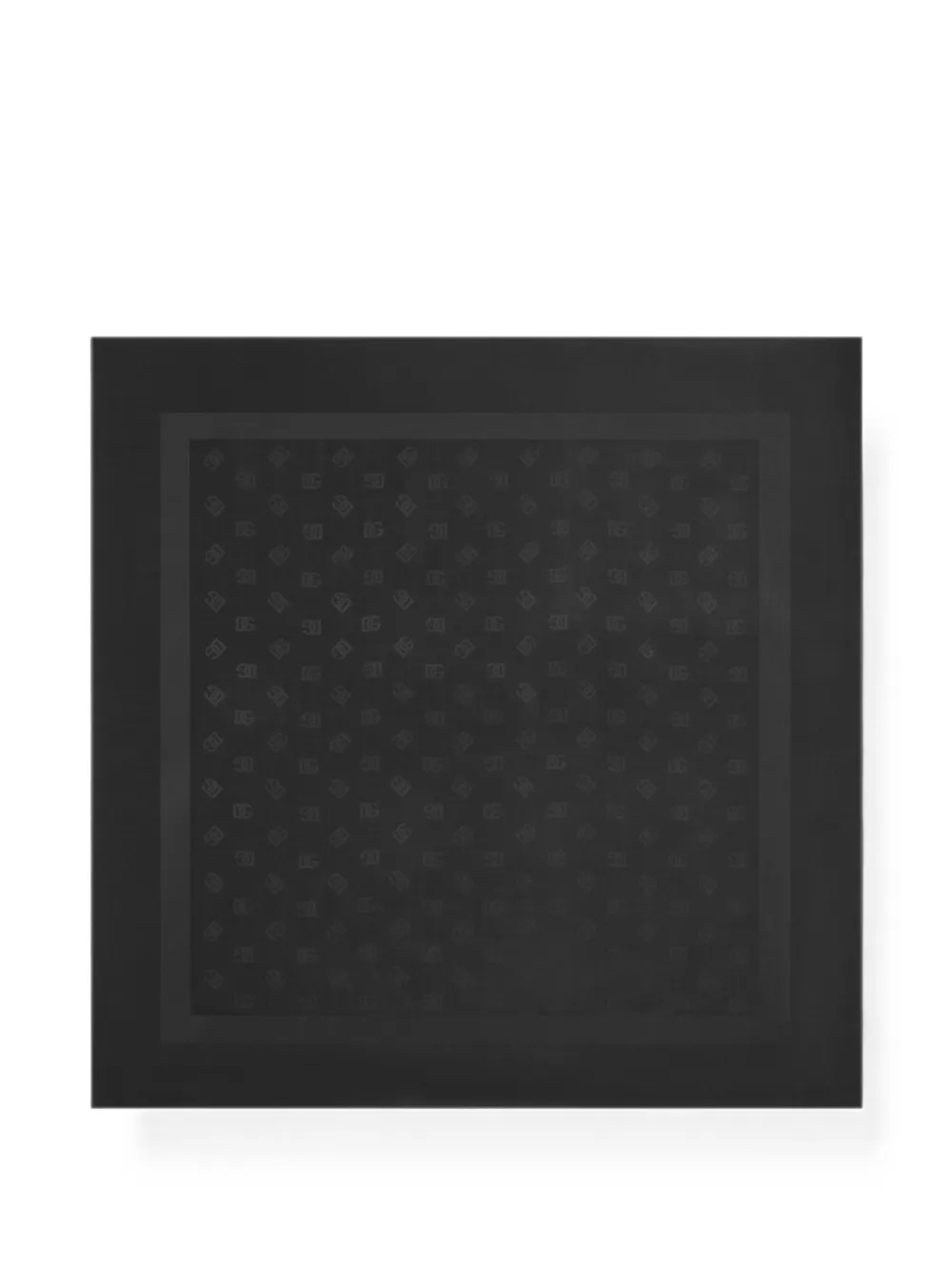 Dolce & Gabbana Stola in seta con logo jacquard - Nero