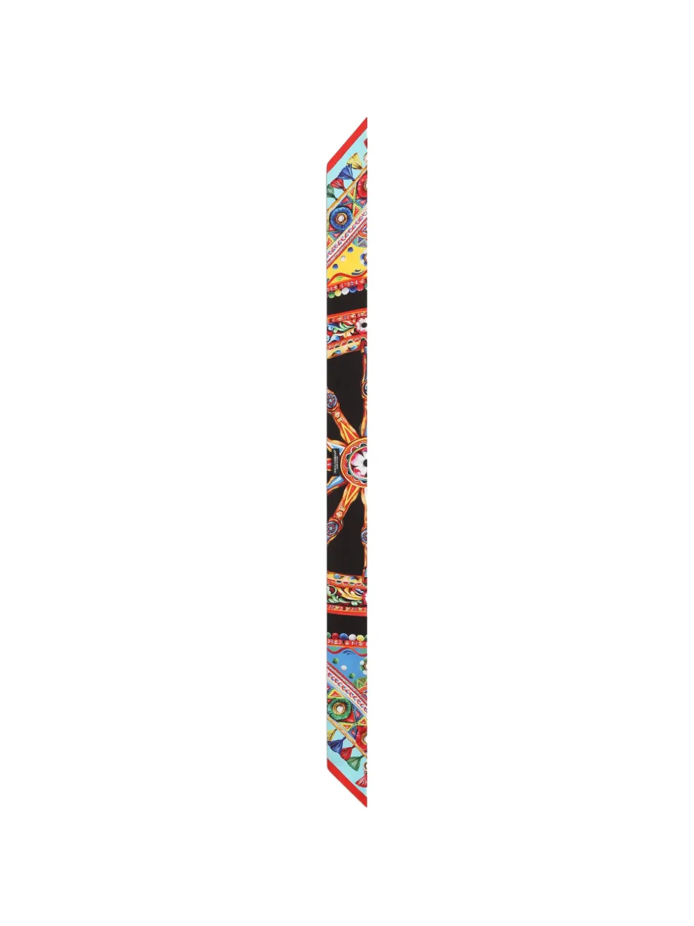 Dolce & Gabbana 6X100 zijde twill bandeau met Carretto-print Zwart
