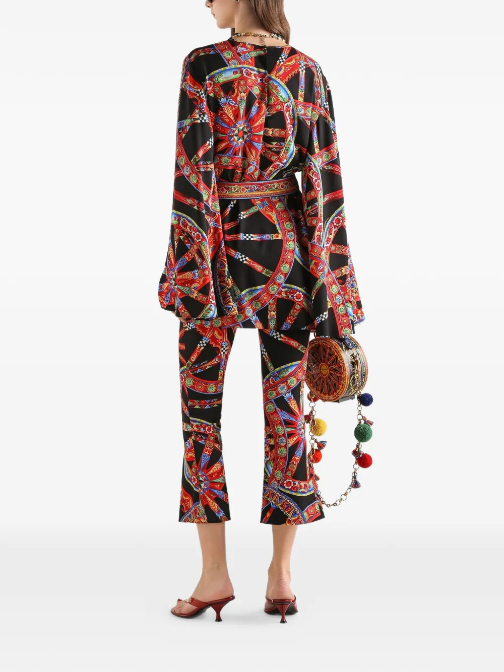 Dolce & Gabbana Charmeuse legging met Carretto-print Zwart