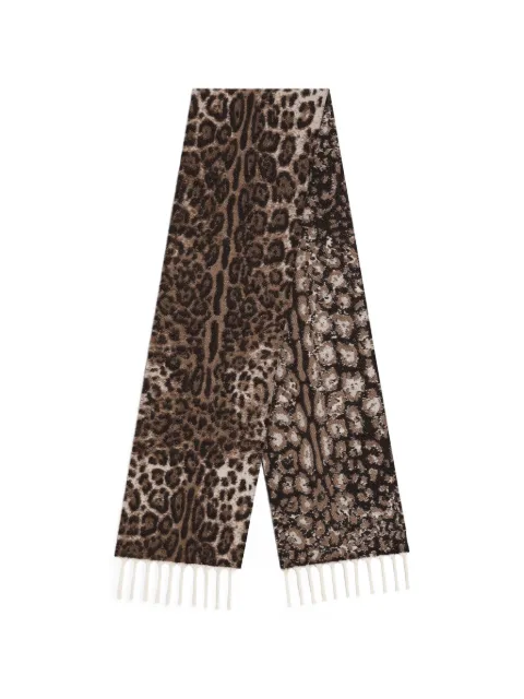 Dolce & Gabbana leopard-jacquard wool stole