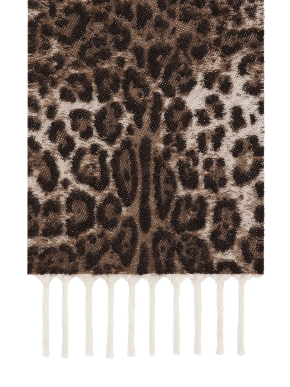 Dolce & Gabbana Wollen stola met luipaardjacquard Bruin