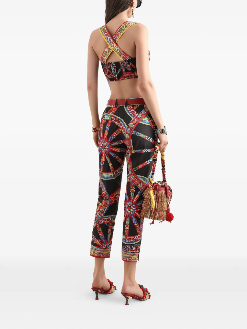 Dolce & Gabbana Popeline broek met Carretto-print Zwart