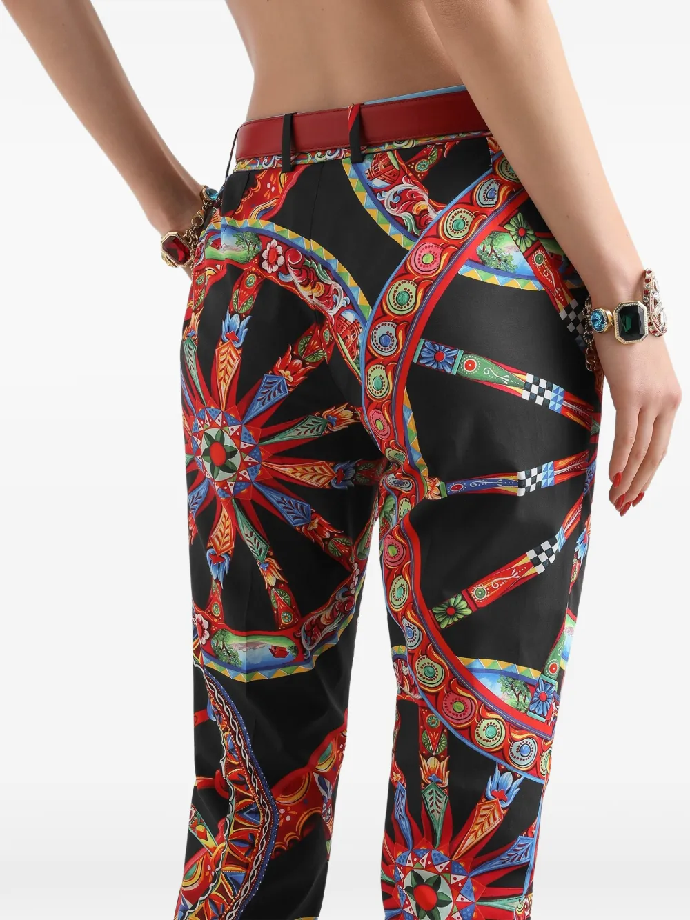 Dolce & Gabbana Popeline broek met Carretto-print Zwart