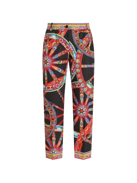 Dolce & Gabbana Carretto-print poplin trousers