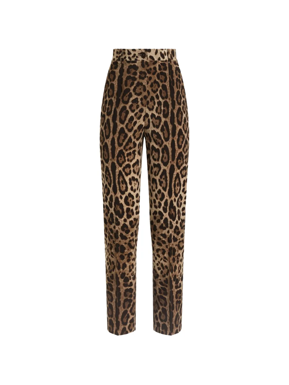 Dolce & Gabbana Wollen broek met luipaard-print Beige
