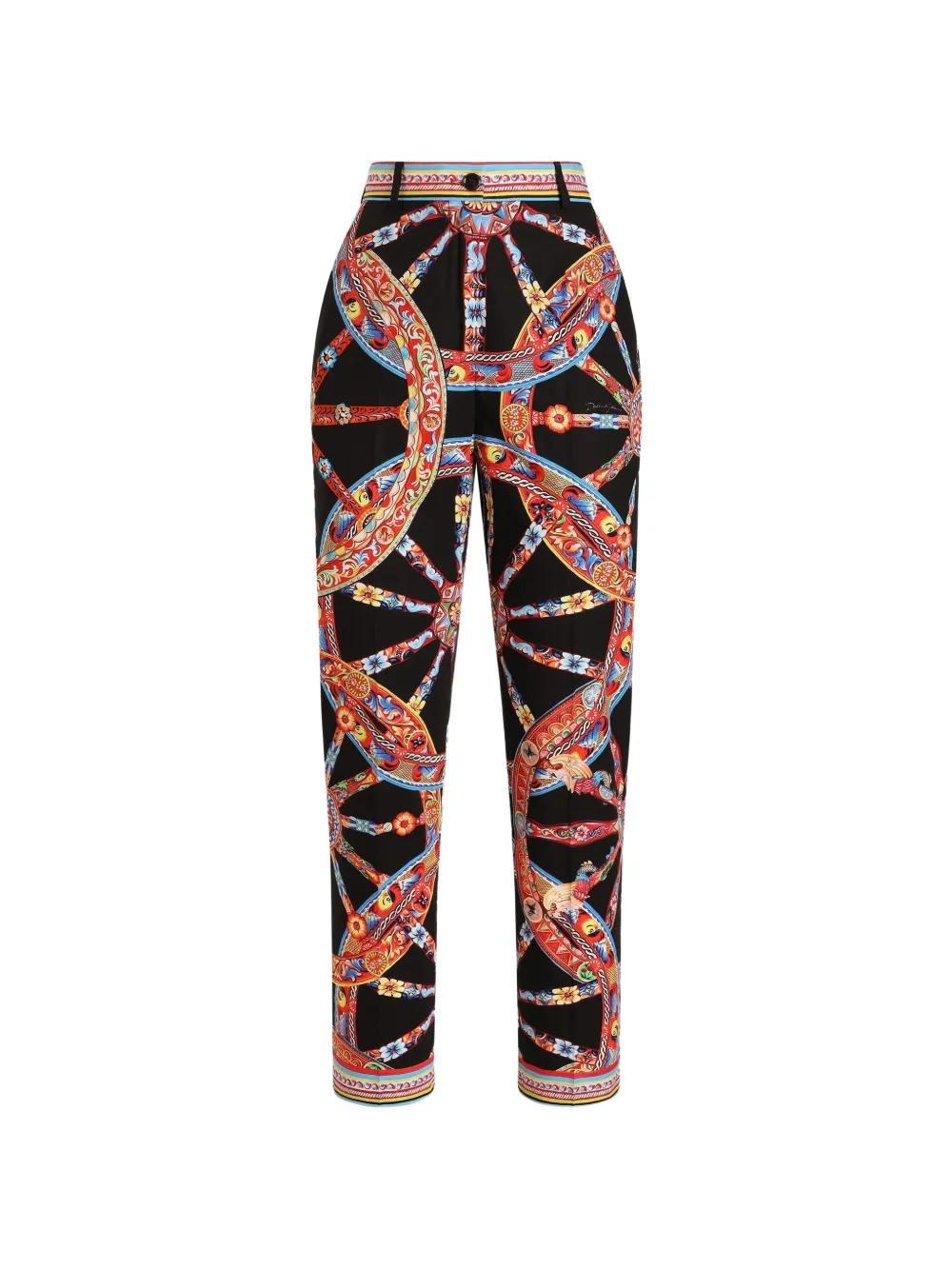 Dolce & Gabbana Popeline-Hose mit Carretto-Print - Schwarz